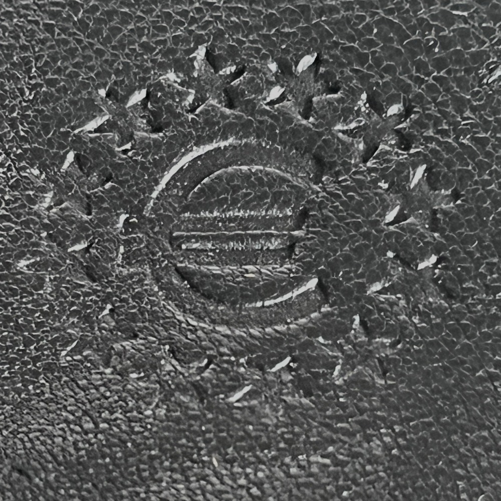 Black Leather Squeeze Coin Purse Embossed Euro Logo Small Change Pouch - Picture 4 of 7